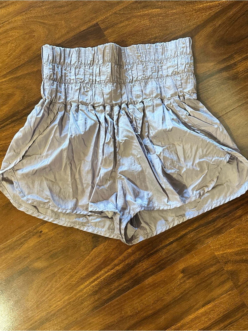 Free People Lavender High-Waist Smocked Shorts